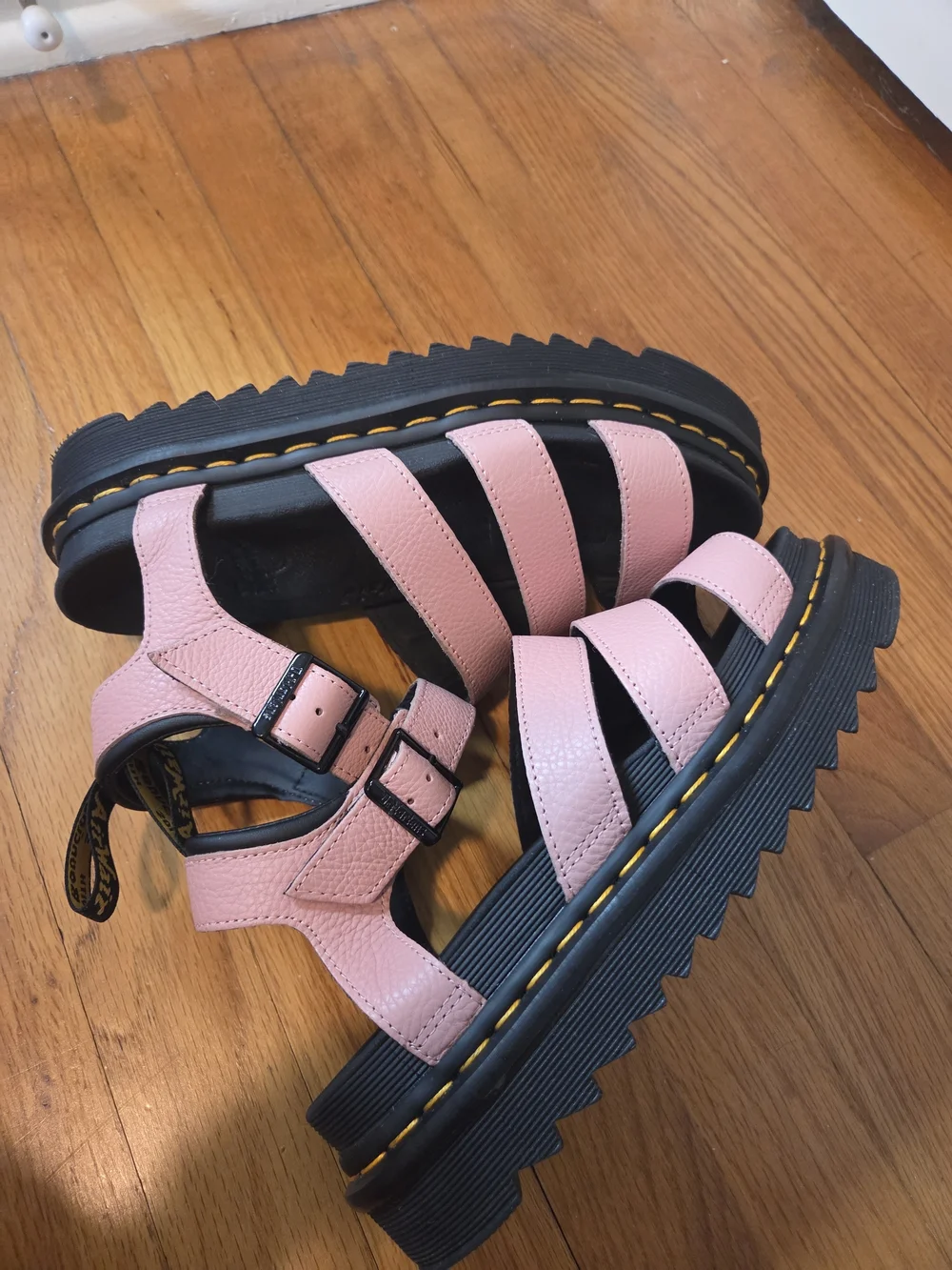 Dr. Martens Blaire Pink Leather Platform Sandals Women / Ladies Size 9